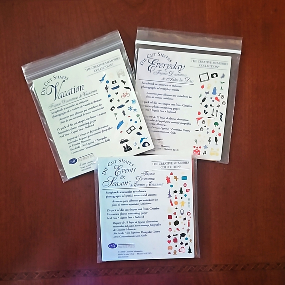 Creative Memories Die Cut Shapes Packs